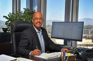 Photo of Anselmo Collins, LADWP Senior Assistant General Manager of Water System in his office
