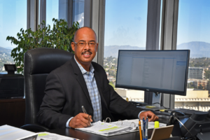 Photo of Anselmo Collins, LADWP Senior Assistant General Manager of Water System in his office