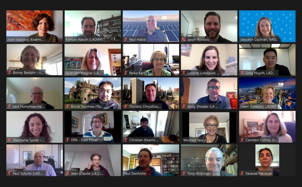 screenshots of people attending web meeting